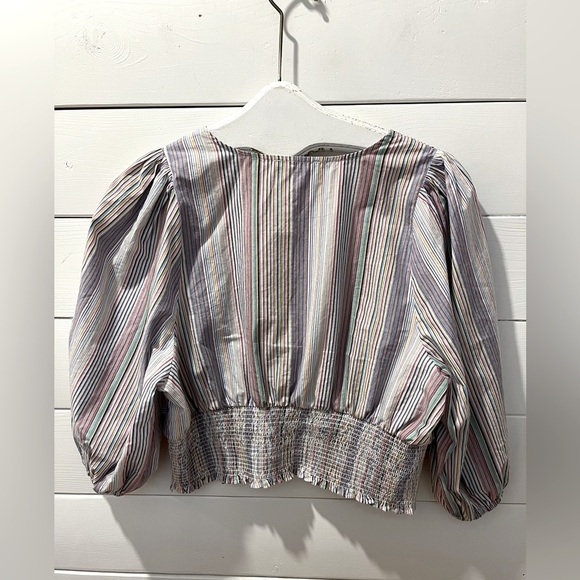 🩷 Striped Cotton Blouse – Multicolor – Size L - Picture 8 of 8